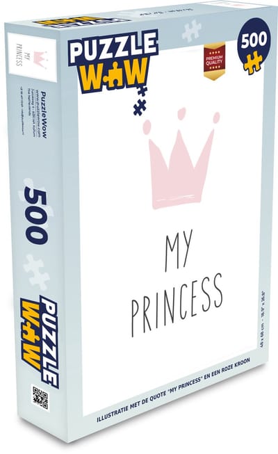 Puzzel Illustratie met de quote "My princess" en een roze kroon - Legpuzzel - Puzzel 500 stukjes