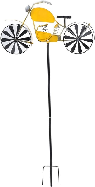 Motorfiets Windwijzer - Windspinner Motor Decoratie - Buiten Decoreren - Roestvrij Staal - N.v.t. - Zilverkleurig