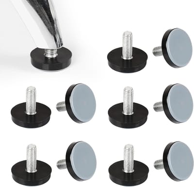 Set van 10 verstelbare meubelglijders met M6 schroefdraad en 20 mm diameter voor tafels, kasten en banken, perfect voor het nivelleren van meubels
