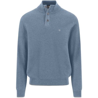 Fynch-Hatton Trui Troyer Button Zip Structure Knit Air Blue / male