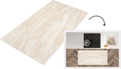 Keukenloper - Loper keuken - Marmer - Kalk - Zand - Textuur - 120x60 cm - Keukenloper vinyl