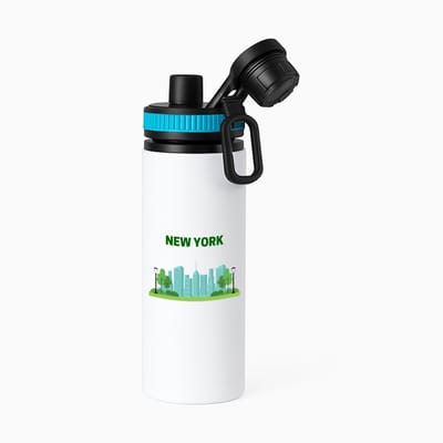 Hacebo® - New York stad waterfles met draaidop blauw - New york - mensen die naar New York zijn geweest of gaan - New York liefhebbers - souvenir - verjaardagscadeau - cadeau - kado - geschenk - verjaardag - water fles - 850ML