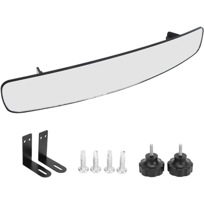 Rétroviseur intérieur panoramique pour voiturette de golf 16,5 pouces extra large de remplacement pour voiturettes de golf E‑Z‑GO white