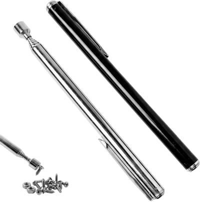Magnetische Telescoopstok - Verzamelgereedschap - Kleine onderdelen pakken - Verstelbaar tot 65 cm - 2 stuks - Zwart en zilver