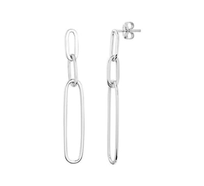 Zilver Gerhodineerde Oorhangers paperclip 1331966
