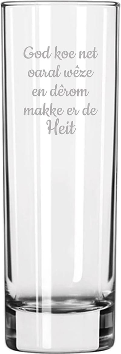 Longdrinkglas gegraveerd - 22cl - God koe net oaral wêze en dêrom makke er de Heit