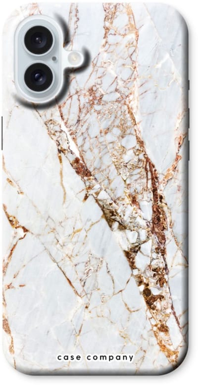 Case Company® - Hoesje geschikt voor iPhone 16 Plus hoesje - Goud marmer - Tough Case - Maximale Bescherming alle Kanten en Schermrand