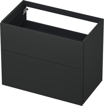 INK® wastafelonderkast 2 laden greeploos push to open gelakt 80x45x65cm, mat antraciet