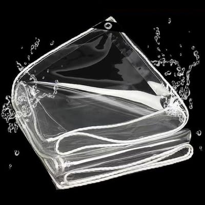 Waterdicht Afdekzeil - Doorzichtig Zeildoek - Tuin Meubelen Beschermen - 99% Transparant - 200 x 400 cm - Wit