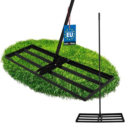KOTARBAU® Gazon Egaliseer, Staal, 90x30 cm, Zwart, 175 cm, Lawn Leveler, Leveling Rake, Gazon Vlak Maken, Lawn Leveling Tool