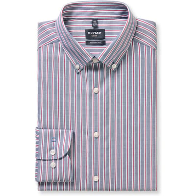 OLYMP Luxor Overhemd, Modern Fit, Button-down, Marineblauw