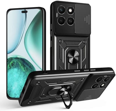 Hoesje geschikt voor HONOR X8c - Techsuit Camshield Back Cover - Zwart