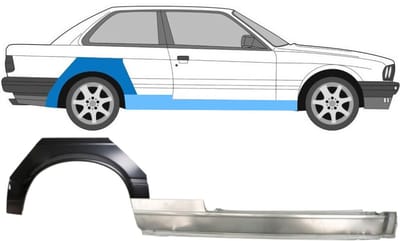 Volledige dorpel + reparatiepaneel achter spatbord voor BMW 3 E30 1982-1987
