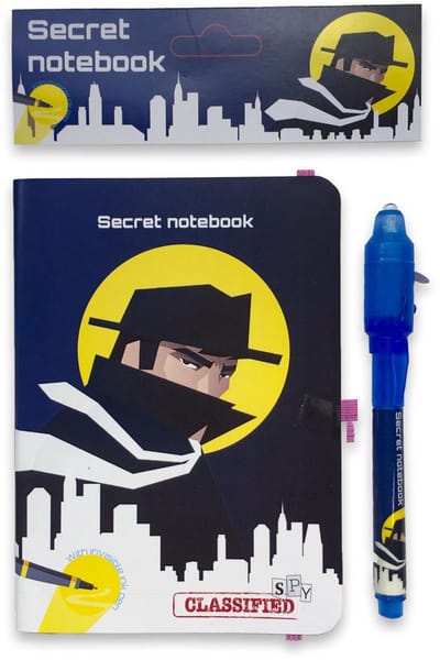Secret Notebook | Geheim agent notitieboek, Detective Geheimcodepen met onzichtbare inkt en UV-licht