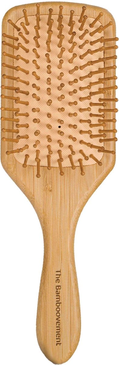 Bamboovement Bamboe Paddle Haarborstel | Antistatisch Breed Design Vegan & Plasticvrij