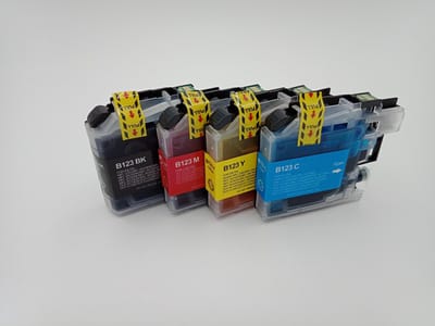KATRIZ® huismerk inkt voor Brother LC123XL BK + LC123XL C+ LC123XL M+ LC123XL Y (4stuks) - Met chip