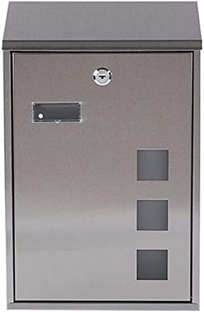 Brievenbus Suggestiebox - Wandmailbox Donatiebox - Post Ontvangen - Geluiddempend Kussen - 39x25x15 cm - Zilver