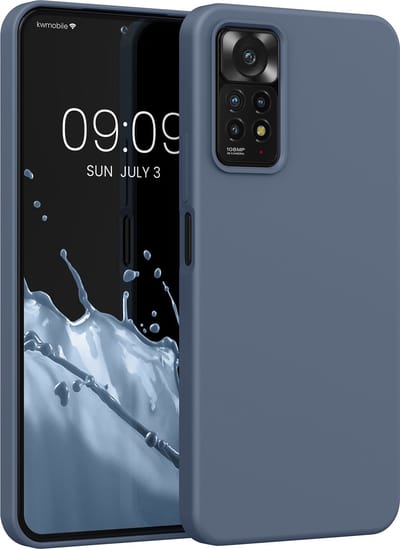 kwmobile telefoonhoesje geschikt voor Xiaomi Redmi Note 11 Pro / Redmi Note 12 Pro 4G - Hoesje met siliconen coating - Smartphone case in blauwgrijs