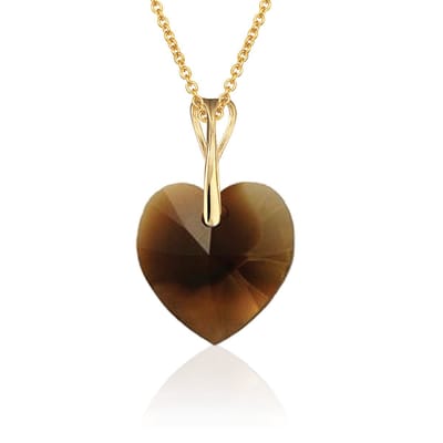 Montebello Ketting Pim HG59 - Swarovski Hart - 925 Zilver Verguld - Ø14mm - 45cm
