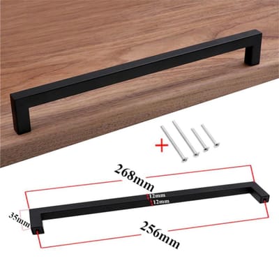 DW4Trading RVS Handgreep met Schroeven - Keuken Meubel Deur - Zwart - 268 mm