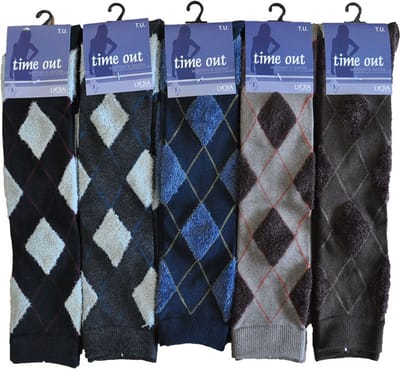 Dames kniekous - fantasie zachte jaquard - 6 paar - one size - losse elastiek - 95% katoen - chaussettes socks