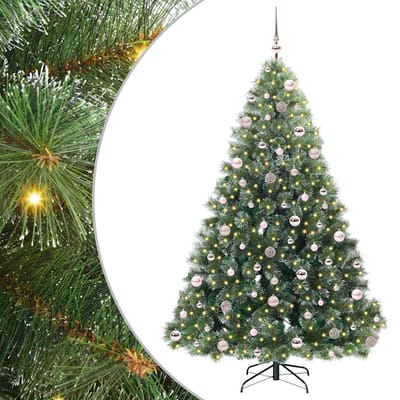 vidaXL - Kunstkerstboom - met - 300 - LED - met - standaard - Groen - 210 - cm - PE - en - PVC