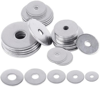 100 Stuks M6 x 25mm Grote Fender Ringen van 304 RVS - Platte Ringen Set voor Schroefbevestiging en Gereedschap