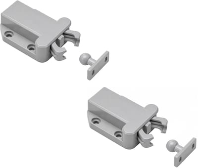 2 stuks push-open sluiters, grijs