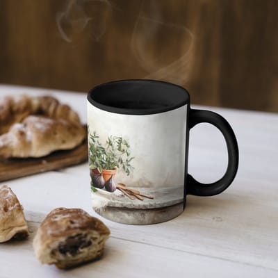 Magische Mok - Foto op Warmte Mokken - Koffiemok - Fruit - Kruiden - Landelijk - Magic Mok - Beker - 350 ML - Theemok