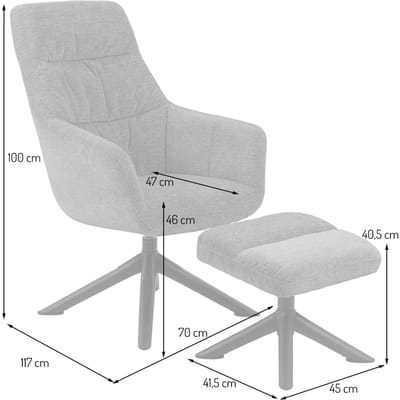 Smuk Relaxfauteuil met Voetenbank Orion Geel