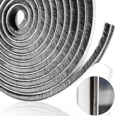 Borstelafdichting - deurafdichting - zelfklevend - 9 mm x 15 mm x5m - deurafdichtin - Vensterafdichting - voor deurafdichting, ramen, geluidsisolatie, windbescherming - Tochtstopper - Tochtstrips Voor Deuren