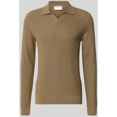 Gebreide pullover met structuurmotief en platte kraag