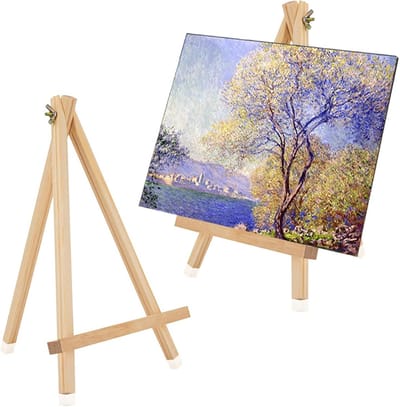 Mini Schildersezel - Houtkleur - 30 x 20 cm - Houten Tafelezel - Voor Kunst en Decoratie