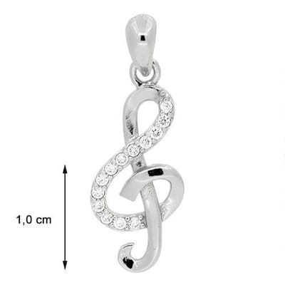 Blinx Jewels Zilveren Hanger Solsleutel Steentjes Zirkonia