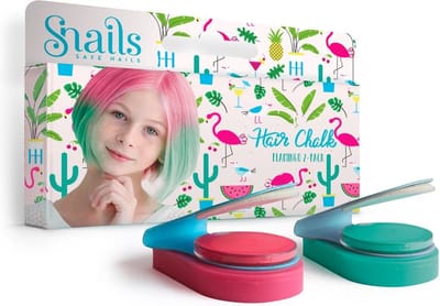 Snails Flamingo Haarkrijt Set van 2 - Meisjes - Haar -Fuchsia en Groen