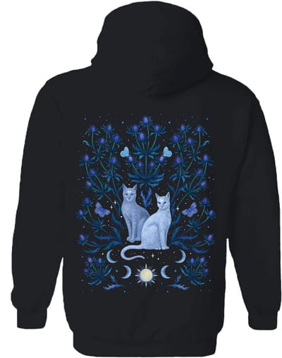 Katten Distel Blue Thistle Cats The Coloured House Hoodie S