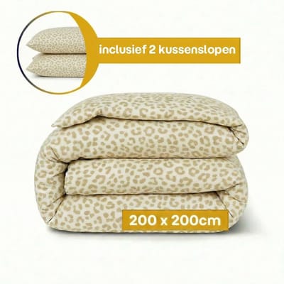 Dekbed-Discounter - EazySleep Dekbed Zonder Overtrek 200 x 200 cm - Inclusief 2 kussenslopen - Wasbaar op 40 graden - Verkoelend dekbed - Leopard