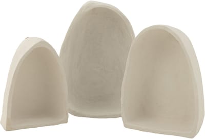J-Line wandrek - papier maché - wit - 3 stuks