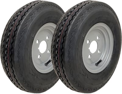 Set van 2 Weglegale Aanhangwagenwielen 4.80/4.00-8, Hoge Snelheid, 338kg Draagvermogen