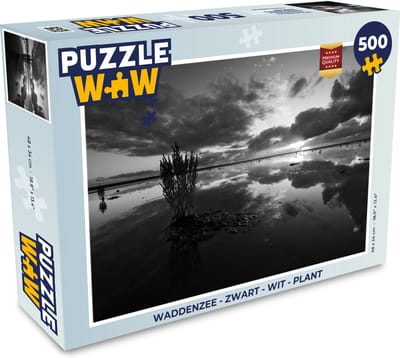 Puzzel Waddenzee - Zwart - Wit - Plant - Legpuzzel - Puzzel 500 stukjes