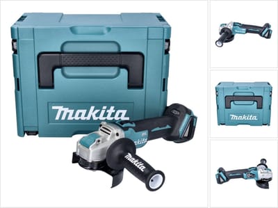 Makita DGA 521 ZX1J accu haakse slijper 18 V 125 mm X-LOCK Brushless + Makpac - zonder accu, zonder oplader