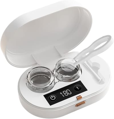 Contactlensreiniger - Ultrasoon apparaat - Hygiënisch lenzen - Drie minuten reiniging - Compact formaat - Wit