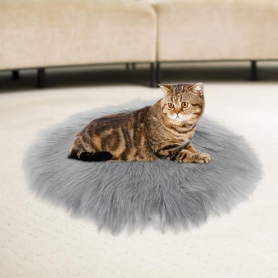 Tapis chauffant en peluche pour petit animal de compagnie Chat Couverture chauffante électrique Température constante Imperméable Anti-glissement Interface USB(gris ) black