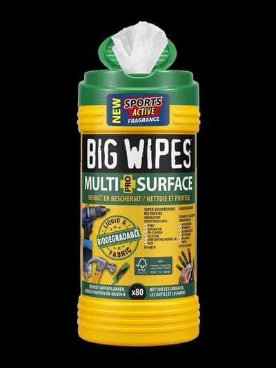 Big Wipes Schoonmaakdoekjes Multi-Surface - Super absorberende doekjes voor het schoonmaken van gemorste vloeistoffen en achtergebleven vuil - Voor professioneel gebruik - 100% biologisch afbreekbaar - 80 stuks