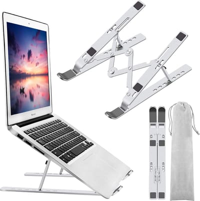 Tablet Houder / Laptop Standaard - Laptop Houder Aluminium - Laptopstandaard 10-17 inch - Bureaustandaard Ergonomische Zilver