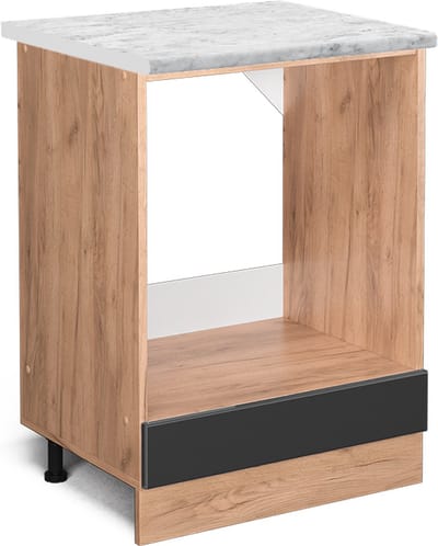 Vicco R-Line Ovenombouwkast – 60 cm WB Marmer Antraciet Hoogglans