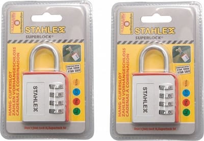 STAHLEX Hangslot / cijferslot - 2x - aluminium - 46 mm - sloten / fietssloten / cijfersloten
