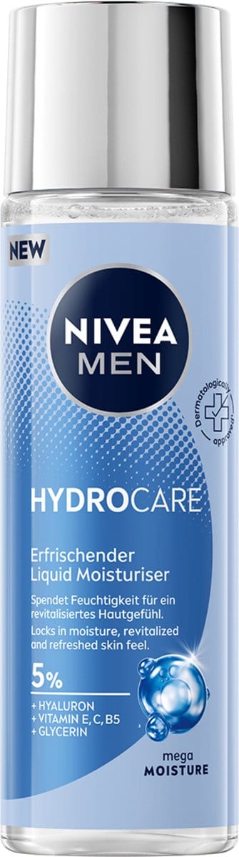 NIVEA MEN HydroCare Liquid Moisturiser Gezicht - Gezichtscreme met 5 % Hyaluronzuur, Vitamine C, B5 & Glycerine - Hydraterend - Alle Huidtype - 100ml
