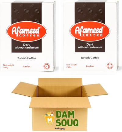 Damsouq® Multipak Alameed Arabische Koffie (Gemalen) Dark zonder kardemom (2x 200GR)