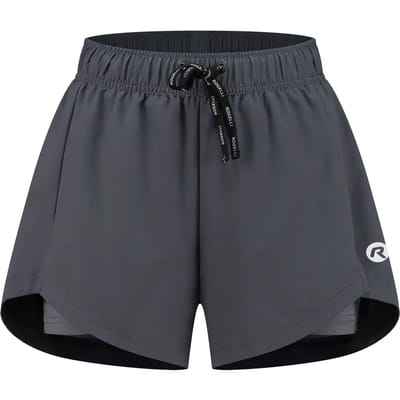 Rogelli Aya Dames 2 in 1 Hardloopshort - Achterzak met rits - Grijs